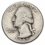 1937-D Washington Quarter 40-Coin Roll Avg Circ